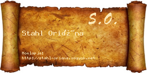 Stahl Oriána névjegykártya